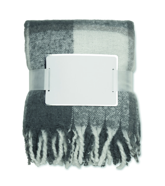 Coperta in mohair a scacchi Quet - Grigio