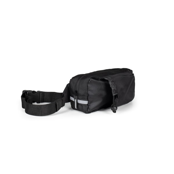 DELFOS POUCH SHINY. 300D recycled polyester (shiny finish) and 600D recycled polyester waist bag with reflective elements