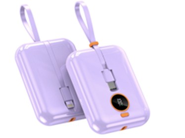 Powerbank with cable 10000mAh - WHITE