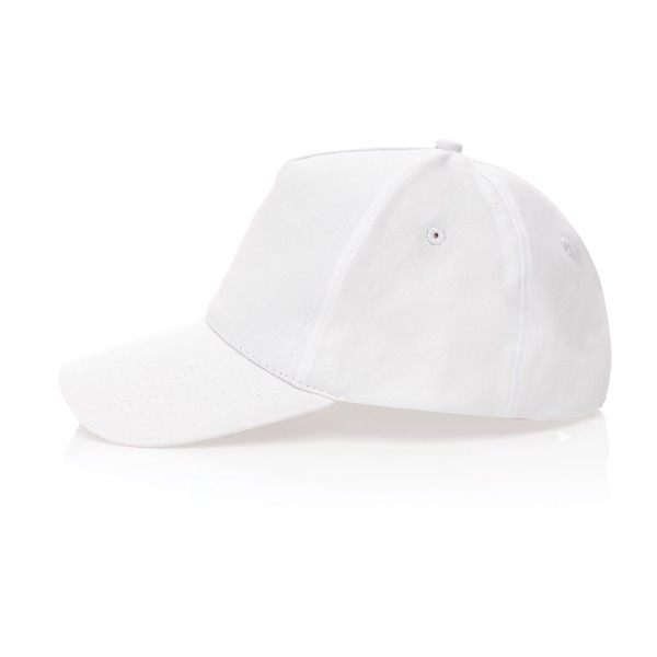 Casquette 5 panneaux en coton recyclé 190gr IMPACT - Blanc