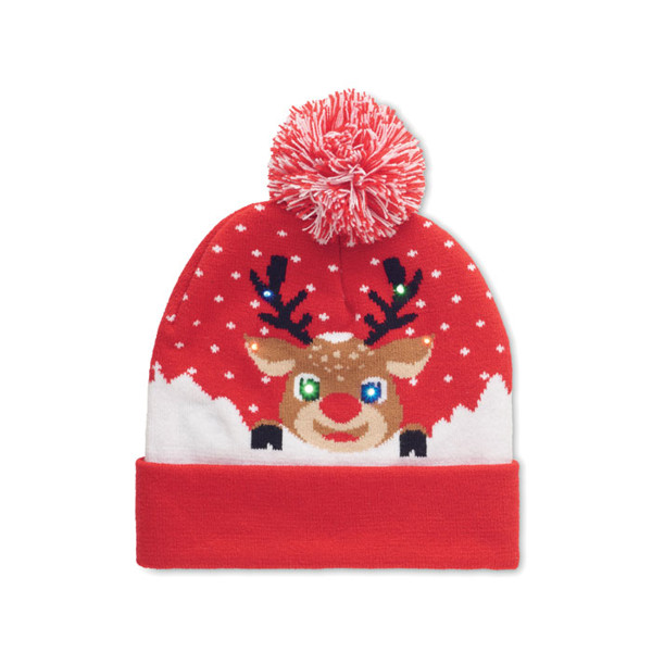 Christmas knitted beanie LED Shimas Light - Red