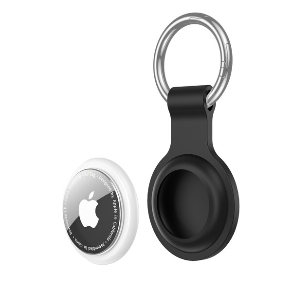 Silicone case with a keyring for Apple AirTag - WHITE