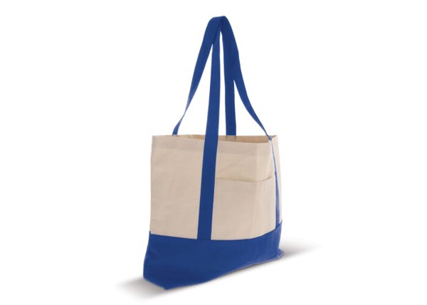Beach bag cotton canvas OEKO-TEX® 280g/m² 42x10x30cm - Blue
