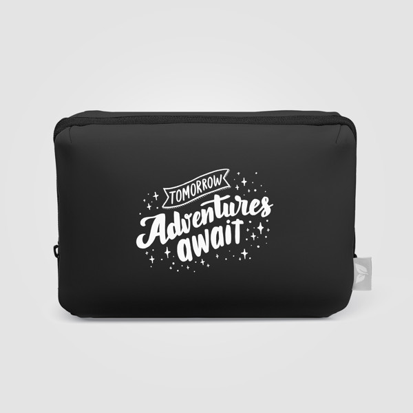 Malmö rPET  Multi Pocket Zippered Utility Pouch - 2L - Black / Heat transfer