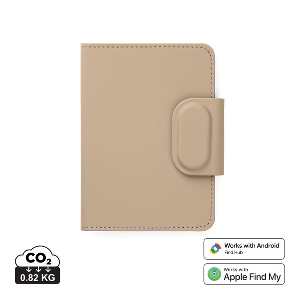 VINGA Baltimore RCS Passport Cover With Finder Dual - Greige