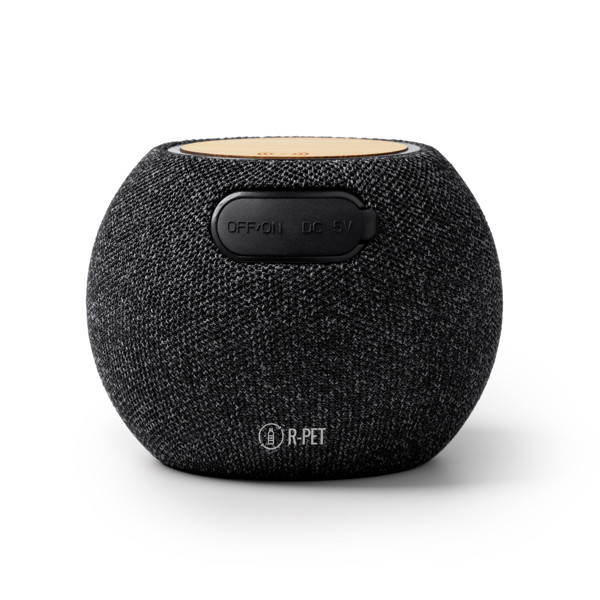 Altavoz inalámbrico personalizado de bambú y RPET con carga inalámbrica 15W