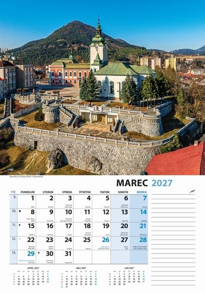 Nástenný Kalendár Slovensko Z Výšky 2027
