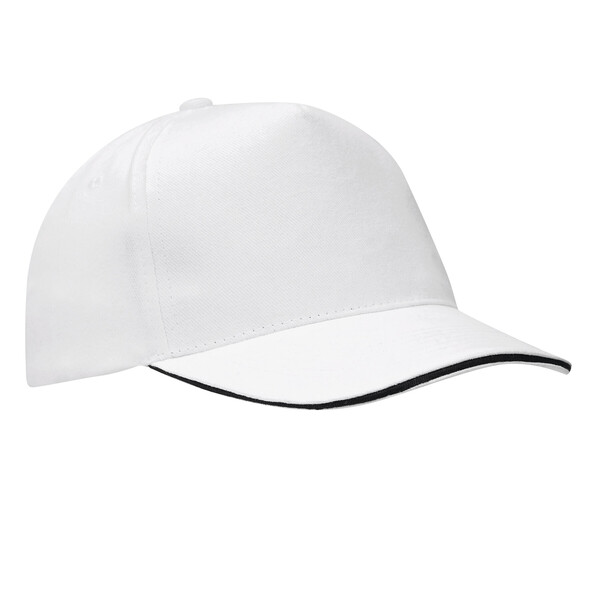 5 Panel Sandwich Cap Walk - White