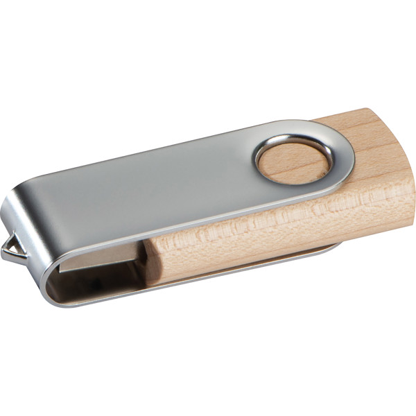 Twist USB Stick with light wood cover 8GB - Brown