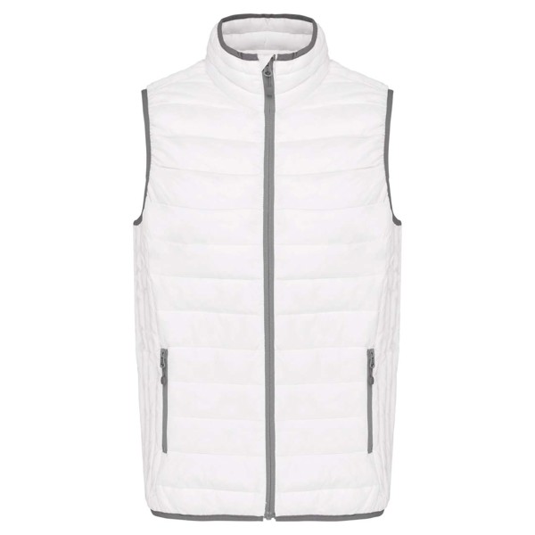 Men’S Lightweight Sleeveless Fake Down Jacket - White / XL