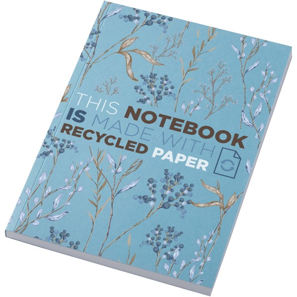 Cahier Novella Austen Colours A5 recyclé à couverture souple de 100 feuilles - Bleu