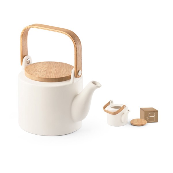 PS - GLOGG. 700 mL ceramic teapot with bamboo lid