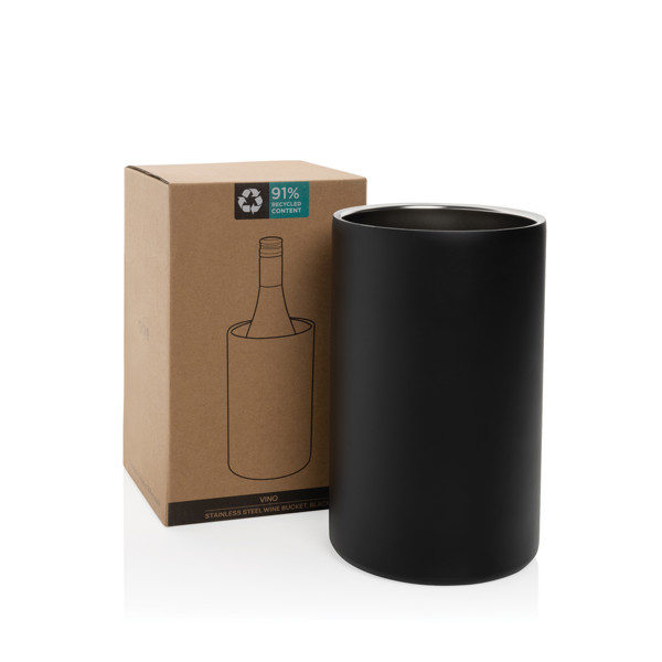 Kbelík na víno Vino z recyklované nerezové oceli - Černá