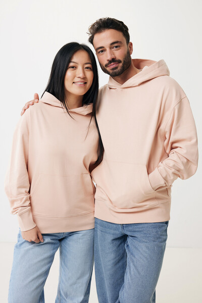 Iqoniq Yoho recycled cotton relaxed hoodie - Peach Nectar / L