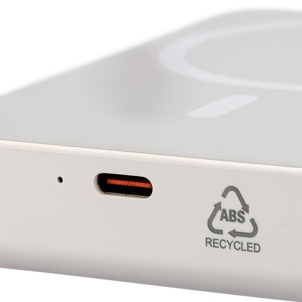 Gerecyclede draadloze oplader powerbank Meno - wit