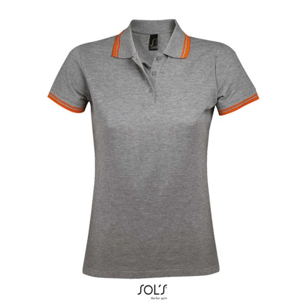 Sol's Pasadena Women - Πουκάμισο πόλο - Grey Melange / Orange / L