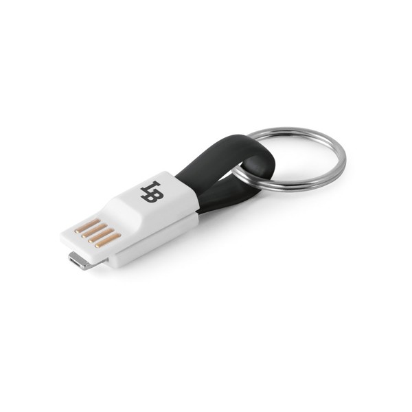 RIEMANN. USB kabel s konektorem 2 v 1 z ABS a PVC - Černá