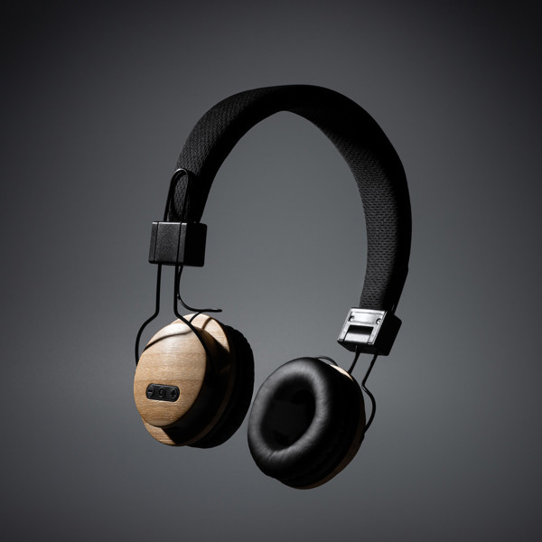 Personalised wireless headphones in RPET and bamboo with Bluetooth 5.0