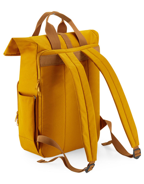 Recycled Twin Handle Roll-Top Laptop Backpack - Grey Marl / ONE SIZE