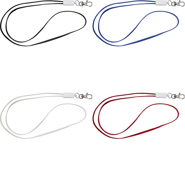 Lanyard TPE com cabo carregador Marguerite - branco
