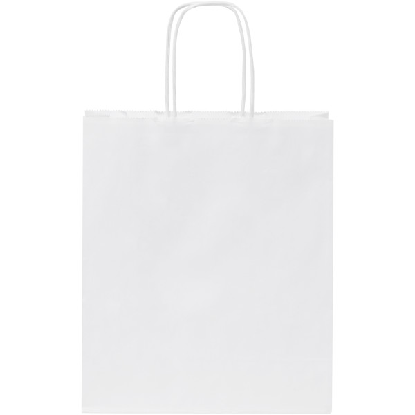 Kraftpapiertasche 80 g/m² mit gedrehten Griffen – klein - weiss