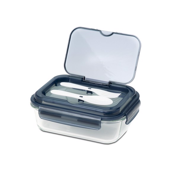 Lagos glass lunch box with cutlery 1000 ml