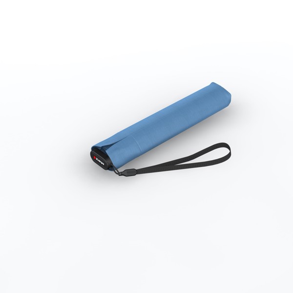 Knirps US.050 ultra light slim manual, blue with black UV coating and heat shield - Blue/Black Uv-Coating