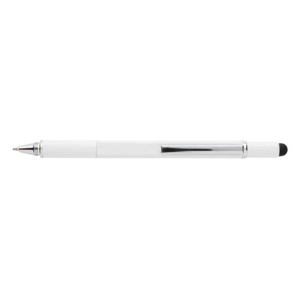 Xd Collection multifunction pen, brass, 7cm ruler - White