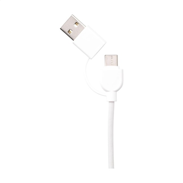 Charging Cable RCS Recycled ABS-TPE - White