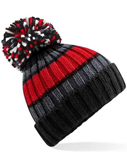 Hygge Striped Beanie - Black Cherry / One Size