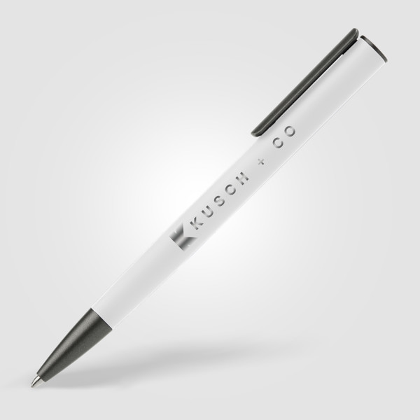 Stylo Jagger Acier - Blanc / Jet d’encre 4 couleurs