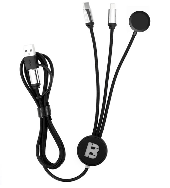 USB charging cable with watch charger 6in1 UC071 - BLACK