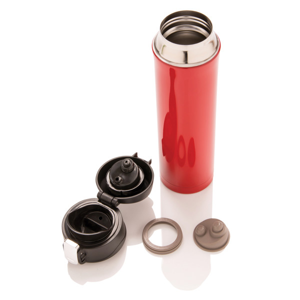 Termoska Easy lock z RCS recyklované oceli - Červená