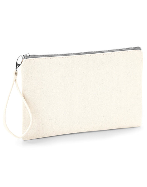 Canvas Wristlet Pouch - Natural / Navy / ONE SIZE
