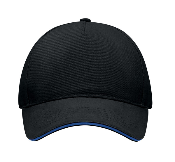 CASQUETTE 5 PANNEAUX 260 GR/M Long Beach Singa - Noir / Bleu