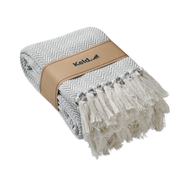Couverture en polycoton Ammos - Blanc / Gris