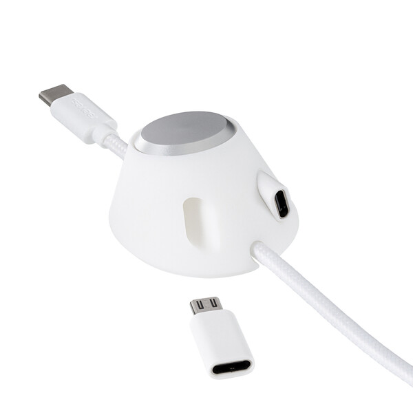 Câble de recharge 6 en 1 avec sélecteur de câble CONVERTICS DESKTOP - blanc / argenté