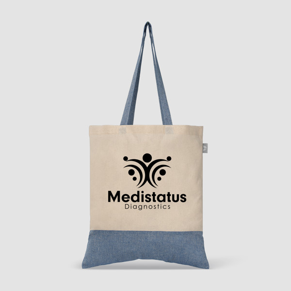 Quebec - Sac fourre-tout en coton recyclé bicolore 140 gsm - Bleu marine / Transfert de chaleur