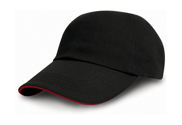 Heavy Cotton Drill Cap - Black / Red / ONE SIZE