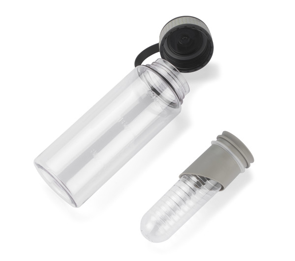 Water bottle with fruit container FRUGT 800 ml - grey