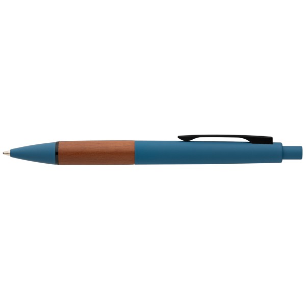 Tide Recycled Plastic Wood Grip Pen - Steel Blue / Silkscreen