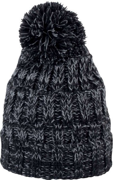 Bobble Beanie - Black Twist