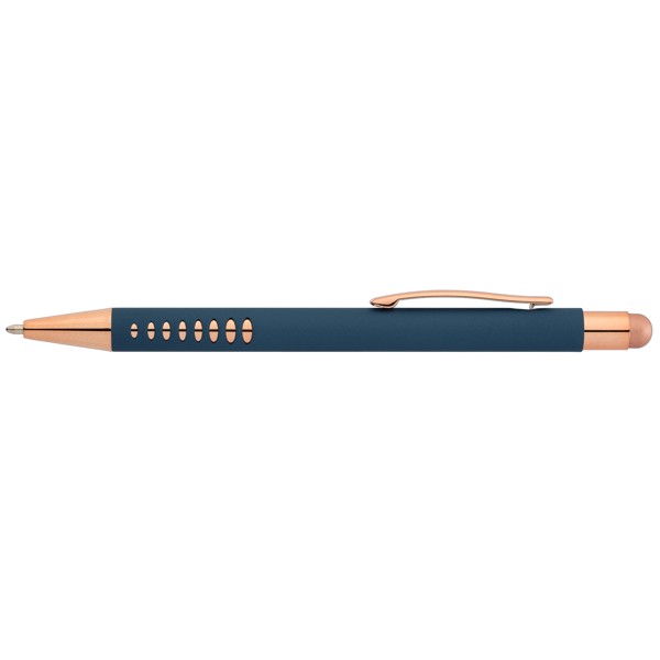 Bowie Or Rose Stylo avec Stylet - Bleu marine / Jet d’encre 4 couleurs