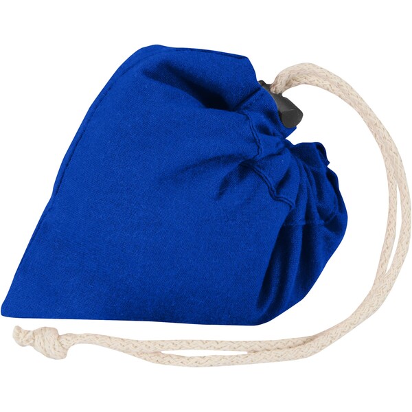 Madras Blend 140 g/m² GRS recycled foldable cotton tote bag 7L - Royal Blue
