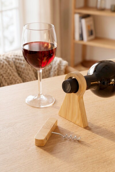 Wine bottle holder Vincio | Recycled bamboo
