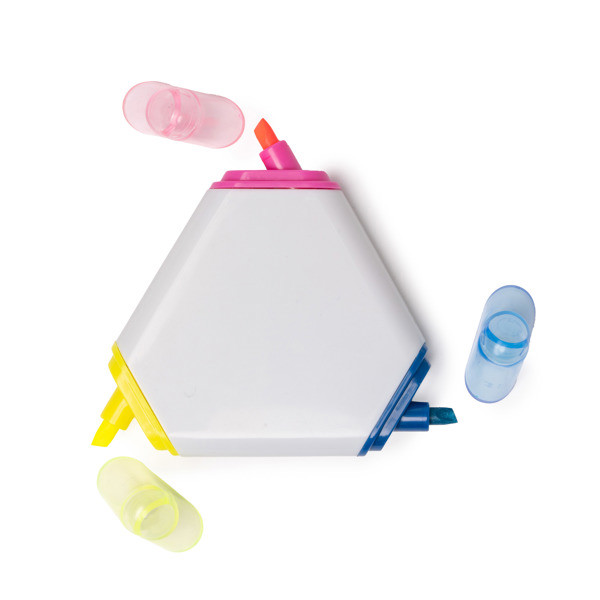 Personalised triangular 3-in-1 marker set in PP with three integrated colours