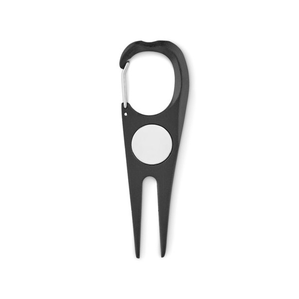 Aluminium golf divot tool Mulligan - Black