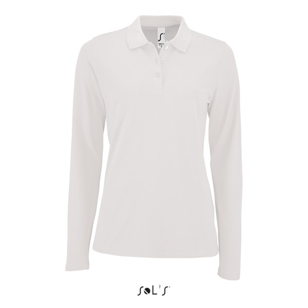 Sol's Perfect Lsl Women - Long-Sleeve Piqué Polo Shirt - White / L