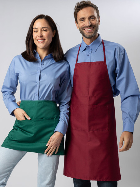 Basic Apron with Pocket - White