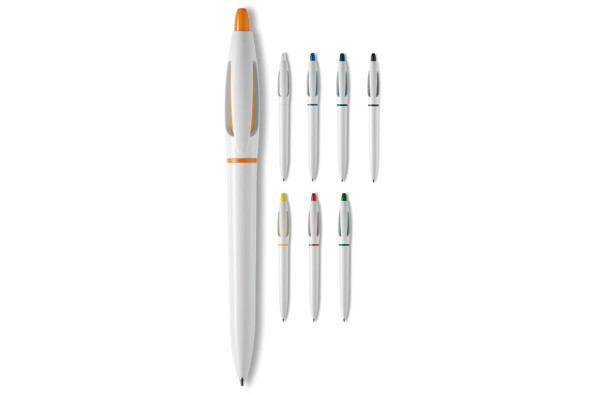 Ball pen S! hardcolour - White / Yellow
